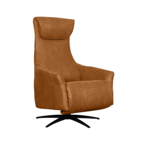 Elektrische relaxfauteuil met massage Luc cognac kunstleer