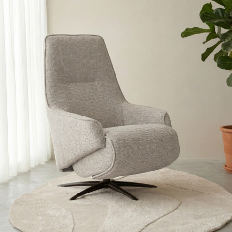 Elektrische relaxfauteuil Olle crème bouclé, smal