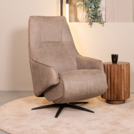 Elektrische relaxfauteuil Olle taupe micro-suède