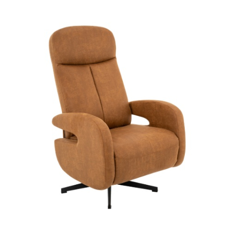Verstelbare relaxfauteuil Evi cognac micro-suède