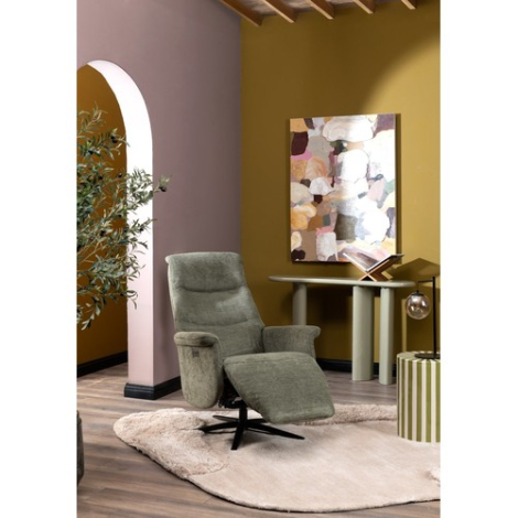 Relaxfauteuil Twistello elektrisch mosgroen, sfeerfoto