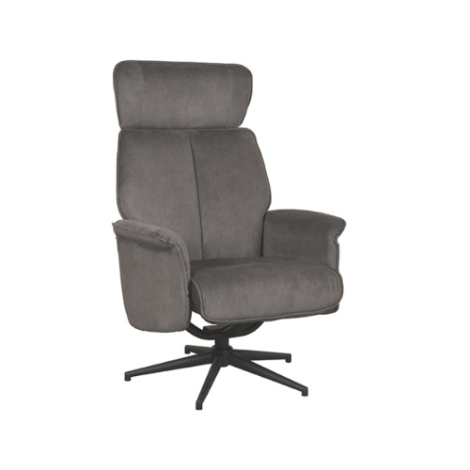 Verstelbare relaxfauteuil Veerle antraciet, draaibaar