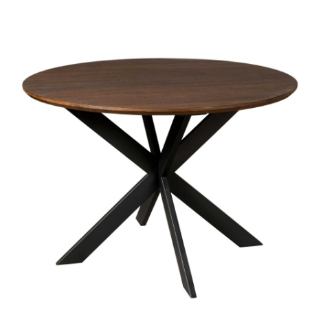 Ronde eettafel Ferris eiken bruin 110 cm driekwart aanzicht