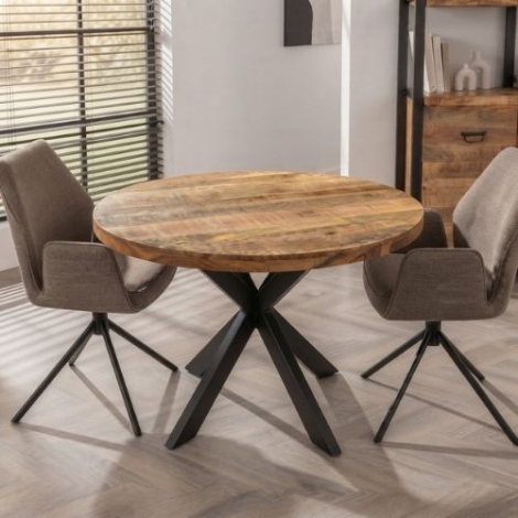 Ronde eettafel mango 100 cm. 