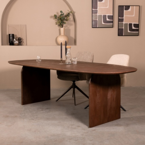 Organische eettafel Chris mangohout 250 cm donkerbruin Organische eettafel Chris mangohout 250 cm donkerbruin