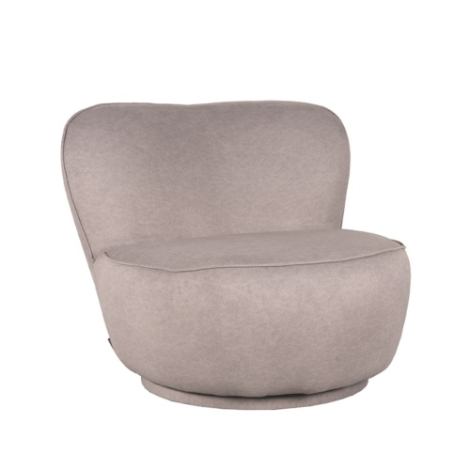 Ronde fauteuil Babette taupe, 90 cm breed
