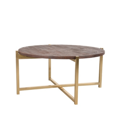 Ronde salontafel Douwe mangohout 70 cm donkerbruin