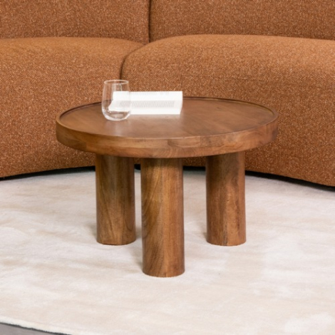 Ronde salontafel Esmee mangohout 60 cm naturel