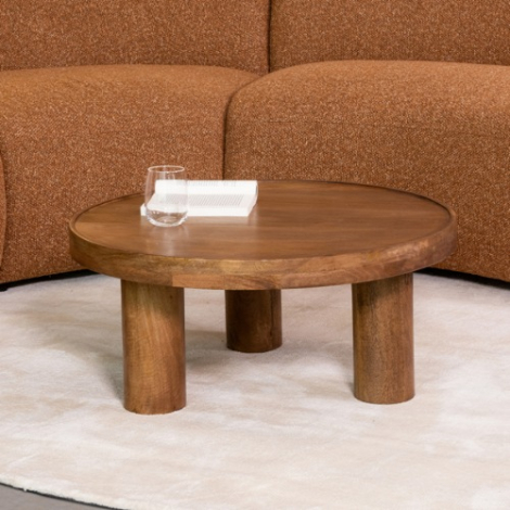 Ronde salontafel Esmee mangohout 70 cm naturel