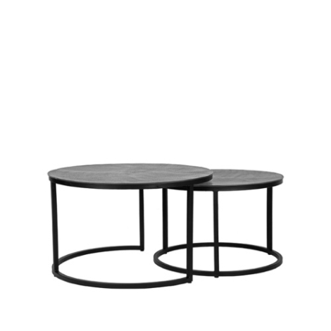 Salontafel set Govert metaal 75 cm antraciet