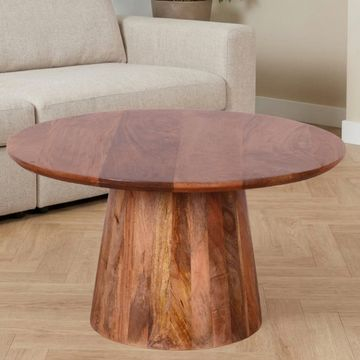 Ronde salontafel mangohout 80 cm.
