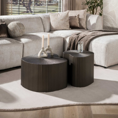Salontafel brons niervormig Silas set van 2 - sfeerfoto
