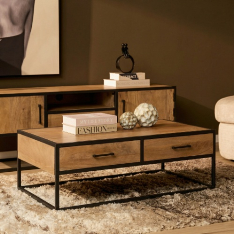Salontafel Dakota rechthoekig mangohout thumbnail