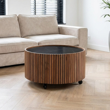 Salontafel op wieltjes rond