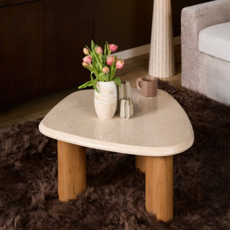 Salontafel Nuvé Botticino marmer mangohout thumbnail