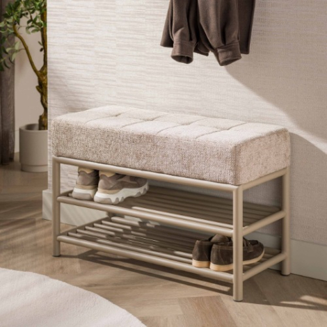 Schoenenbank hal Kato 85 cm beige - sfeerfoto