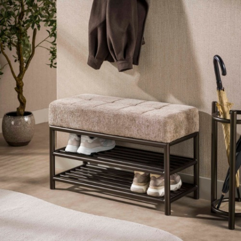 Schoenenbank hal Kato 85 cm bruin - sfeerfoto