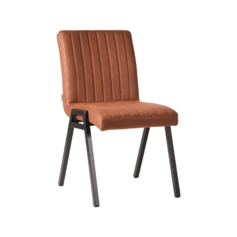 Eetkamerstoel Mex cognac microvezel met verticaal stiksel