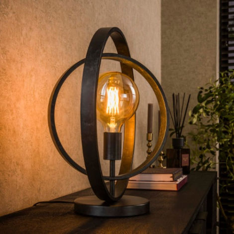 Tafellamp met draaiende ringen Karo antraciet 43 cm - sfeerfoto