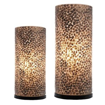 Schelpen lamp goud