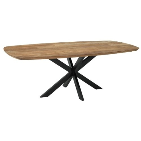 Eettafel Deens ovaal teakhout 220 cm.