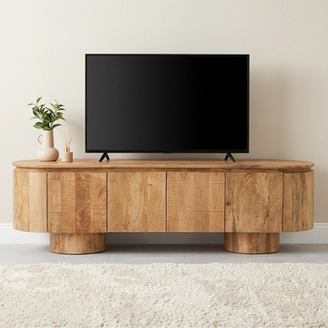Tv meubel mangohout met ronde hoeken