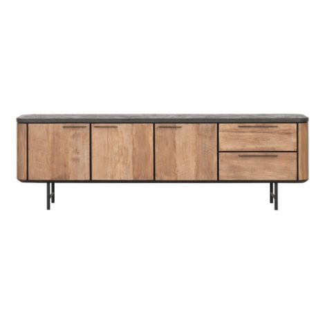Tv meubel medium Soho teakhout 190 cm - vooraanzicht
