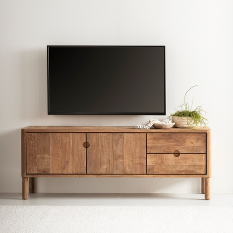 Tv-meubel No.2 small Apollo teakhout 150 cm - in de woonkamer Tv-meubel No.2 small Apollo teakhout 150 cm - in de woonkamer