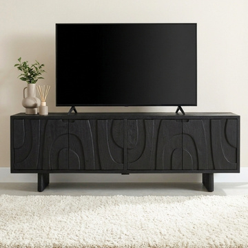 Tv meubel zwart hout 183 cm breed