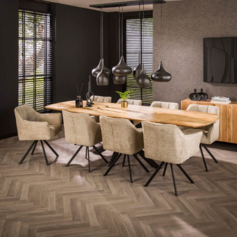 Uitschuifbare eettafel acaciahout 175-275 cm Talo met spinpoot - sfeerfoto