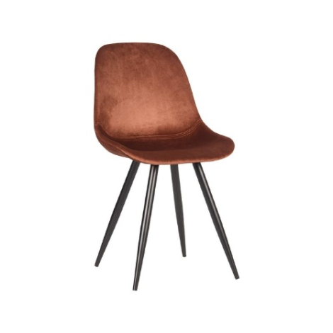 Velvet eetkamerstoel Chiel roest met kuip