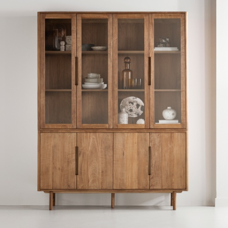 Vitrinekast large Bliss teakhout 160 cm - in de woonkamer