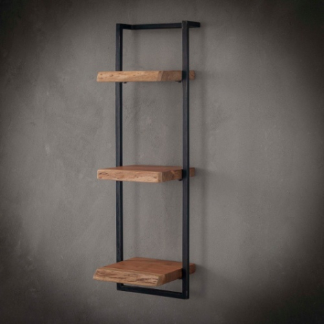 Wandplank met 3 planken en stalen frame 100 cm hoog Brix - sfeerfoto