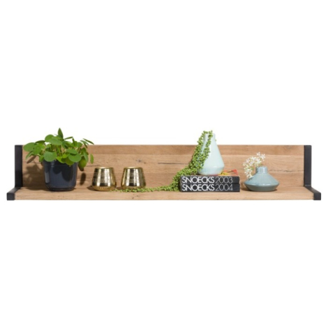 Wandplank eiken met zwart metaal. Happy at home wandplank Brooklyn