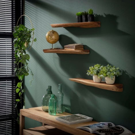 Wandplanken set van 3 Brix boomstam 60 cm - sfeerfoto