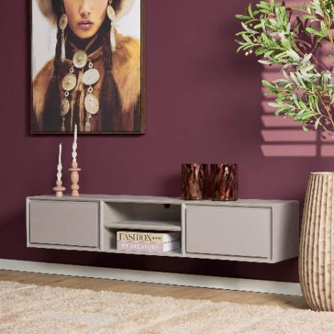 Zwevend tv-meubel Ambiance Taupe 160 cm
