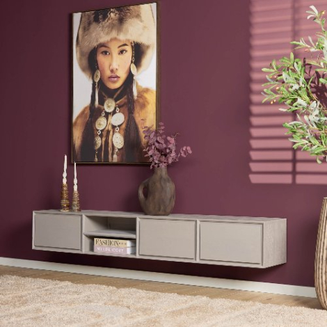 Zwevend tv-meubel Ambiance Taupe 200 cm