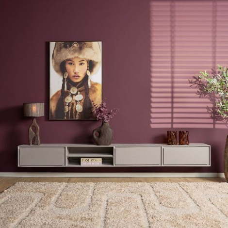 Zwevend tv-meubel Ambiance Taupe 240 cm