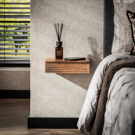 Zwevende nachtkastjes set van 2 Orla XS 30 cm naturel - sfeerfoto