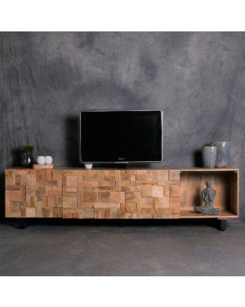 Tv meubel mangohout 220 cm