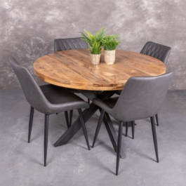 HOMCOM Ronde eettafel voor 4 personen, 100 cm keukentafel in