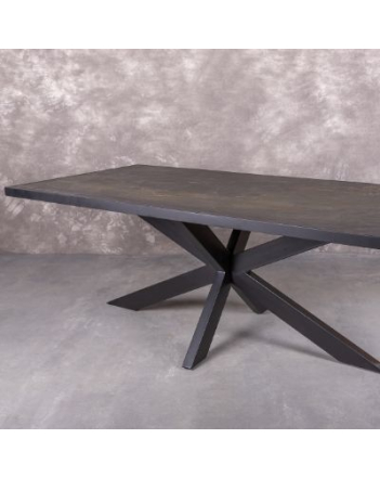 Eettafel natuursteen zwart 240cm langwerpig