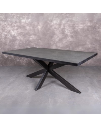 Eettafel natuursteen langwerpig grijs.
