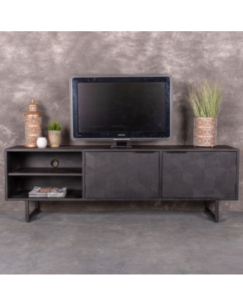 Mangohout tv meubel zwart.