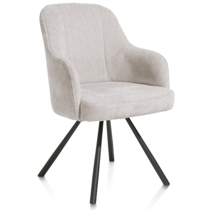 Armstoel Eva kiezel met pocketvering en draaifunctie