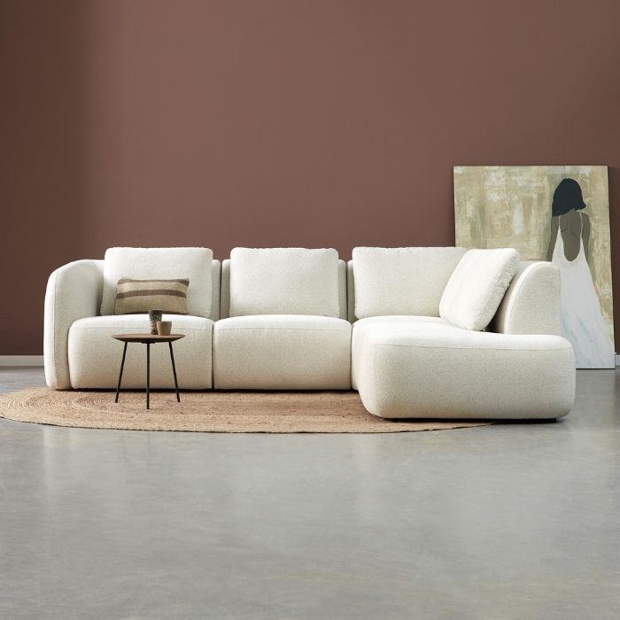 Hoekbank Cloud met ronde afwerkingen.