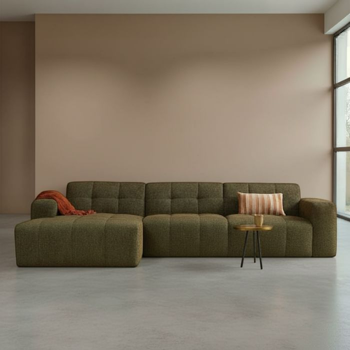 Sfeerafbeelding van bankstel Wave in het donkergroen.