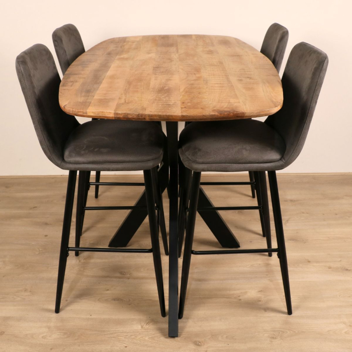 bartafel 160*90cm met vier barkrukken