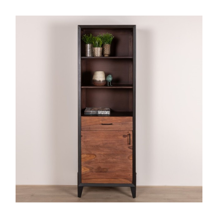 Boekenkast donker hout 60 cm.