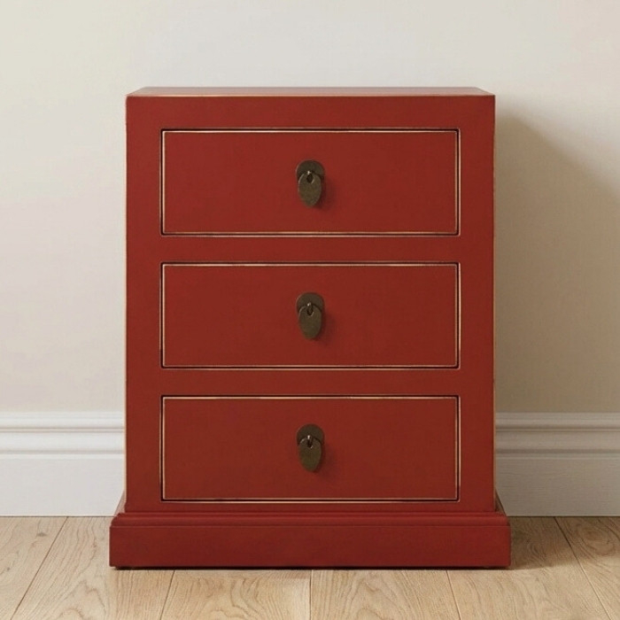 Klein Chinees nachtkastje rood